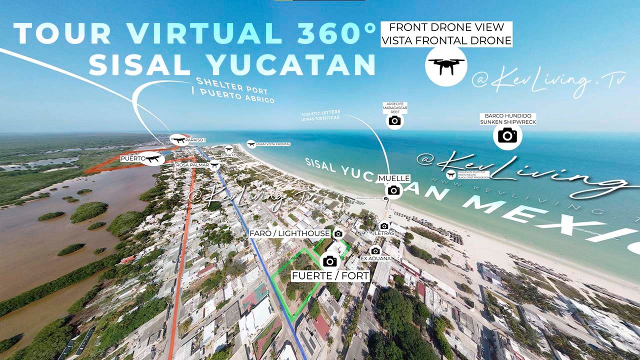 360° Virtual Tour Sisal Beach Yucatán Mexico