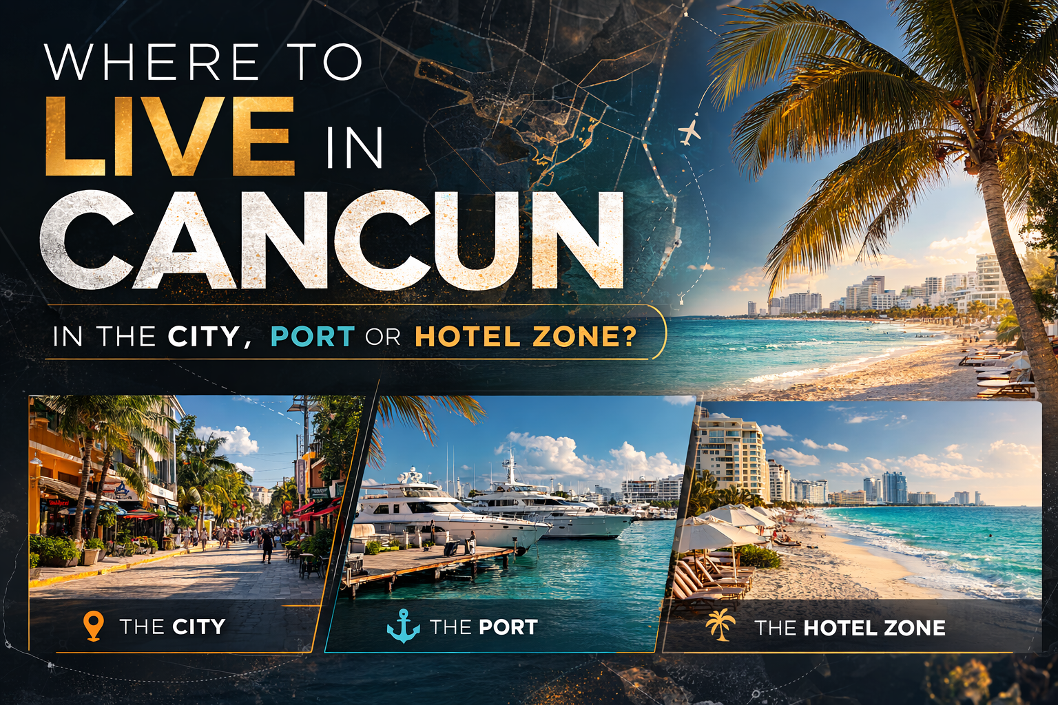¿Dónde vivir en Cancún? ¿En la ciudad, puerto o zona hotelera?