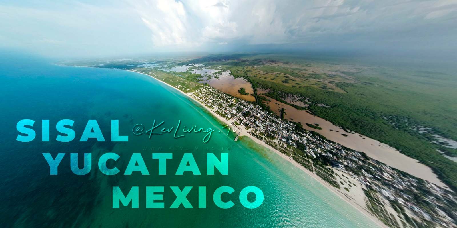 Sisal Yucatan beach town during early stage of development