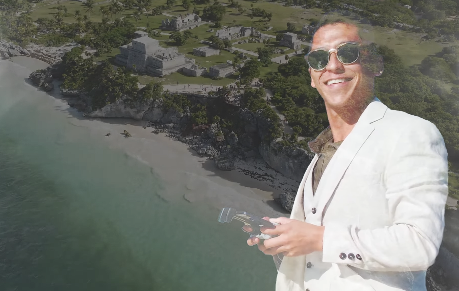 Kev Living Rivera Maya Especialist Reaal Estate Agent Mexico Photo taken with a drone of tulum mayan ruins