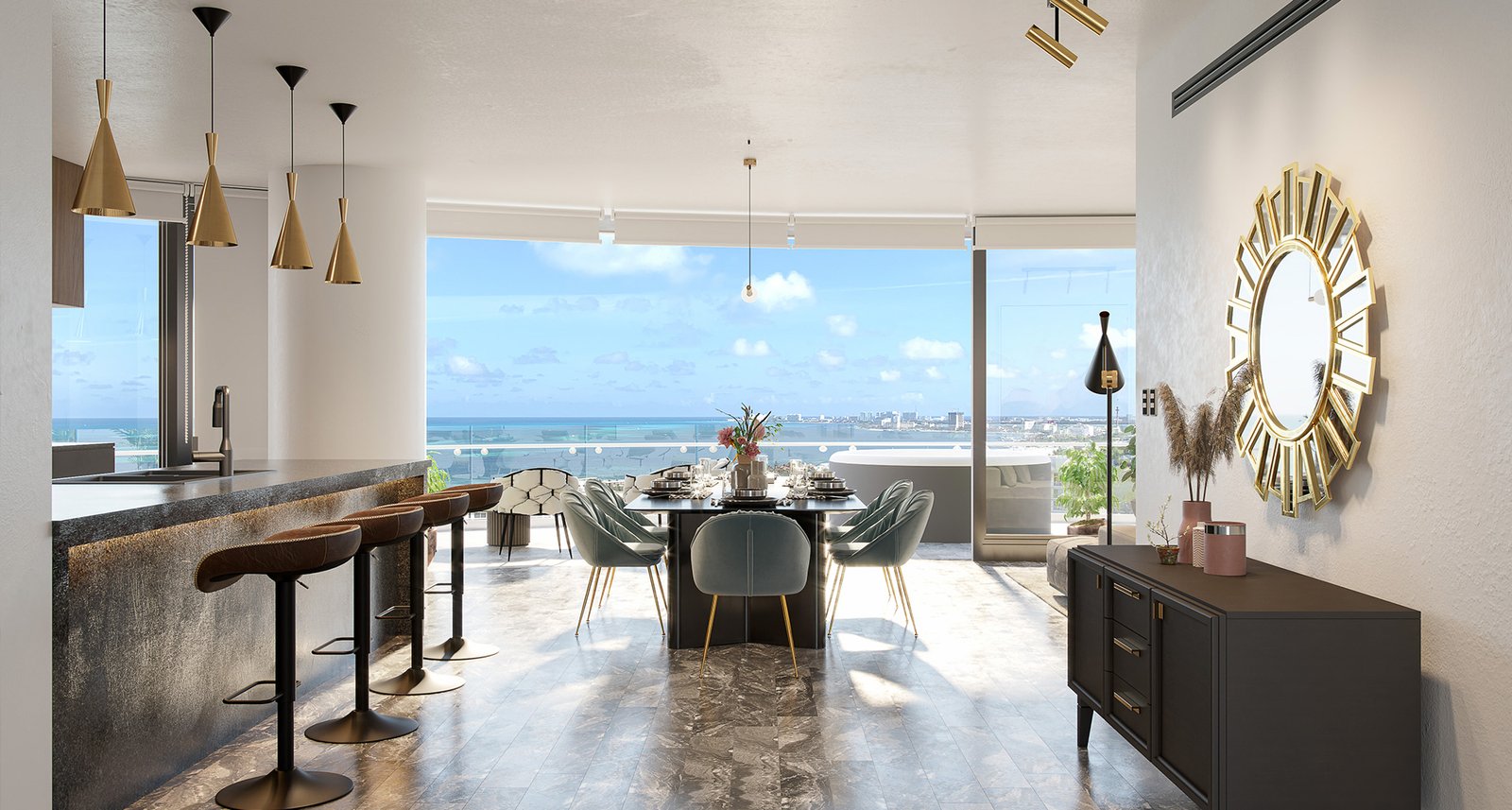 Interior-shark-tower-cancun-luxury-apartment-kev-living-real-estate-agent