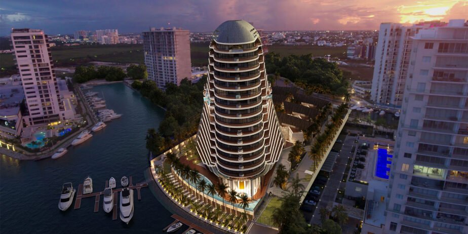 Shark-tower-apartamentos-de-lujo-vista-frontal-Kev-Living-real-estate-agent