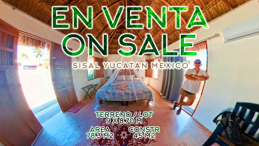 En venta apartamento en Sisal Yucatán México 42m² construcción en terreno de 9×8.70m con 78.3m², ideal para rentas vacacionales ya en funcionamiento con reseñas positivas listo para escriturar con administración de reservas opcional